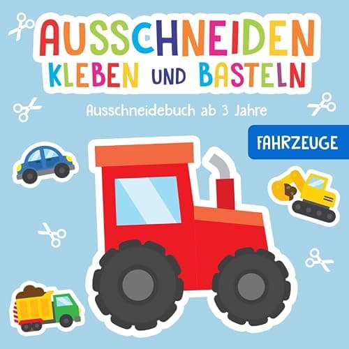 Ausschneidebuch ab 3 Jahre: Fahrzeuge - Schneiden, Kleben und Basteln! - Inkl. Scherenführerschein - Das Bastelbuch für Kinder - Image 1