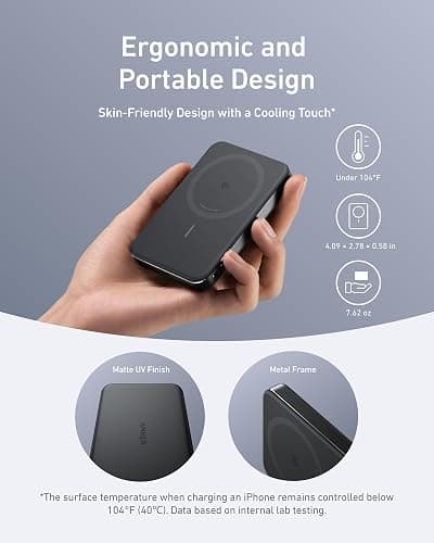 Anker MagGo Power Bank, 10,000mAh Qi2-Certified 15W Portable Charger | Slim and Fast MagSafe-Compatible Battery Pack, Ergonomic Design, for iPhone 16 / 15 / 14 / 13 Series and More thumbnail 4