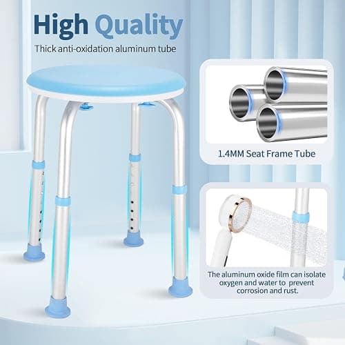 pxsulliao FSA/HSA Adjustable Swivel Bath Seat Shower Chair for Inside Shower, Shower Seat for Inside Tub Bathroom Bench Bath Chair for Elderly and Disabled,Eligible 350 lbs Adjustable Shower Stool thumbnail 3