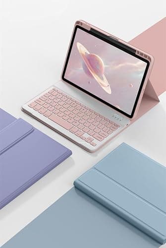 Keyboard Case Mouse for iPad A16 2025 (11th Gen,11"), iPad 10th Generation 10.9" 2022 Case with Rechargeable Removable Bluetooth Keyboard Cute Color Key,Purple thumbnail 7