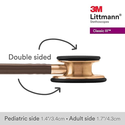 3M Littmann Classic III Monitoring Stethoscope, 5809, More Than 2X as Loud, Weighs Less, Stainless Steel Copper-Finish Chestpiece, 27" Chocolate Tube, Copper Stem and Headset thumbnail 3