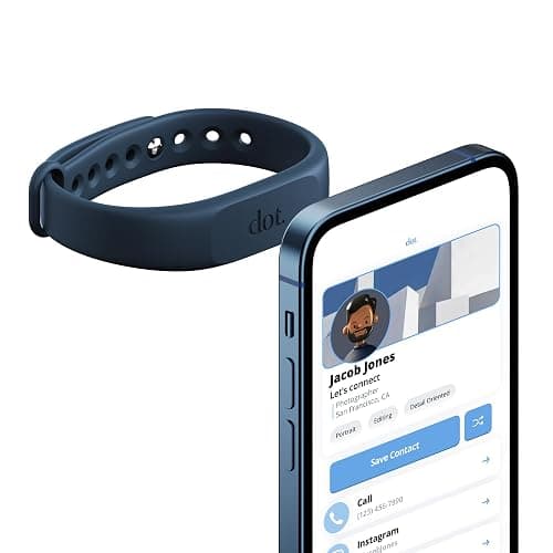 dot. Band - Digital Business Card Wristband - Tap Compatible with iPhone & Android (Blue) - Image 1