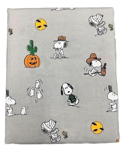 Berkshire Blanket & Home Co. Peanuts Halloween Fall Themed Sheet Sets (Gray - Halloween Costumes Zombie, Mummy & Cowboy, Twin) thumbnail 2