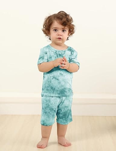 Jimonda Baby/Toddler Soft Sleepwear Short sleeve Kids Cool Pajama Outdoor 2-Piece Shirt&Shorts Casual sets Tie Dye PJ thumbnail 5