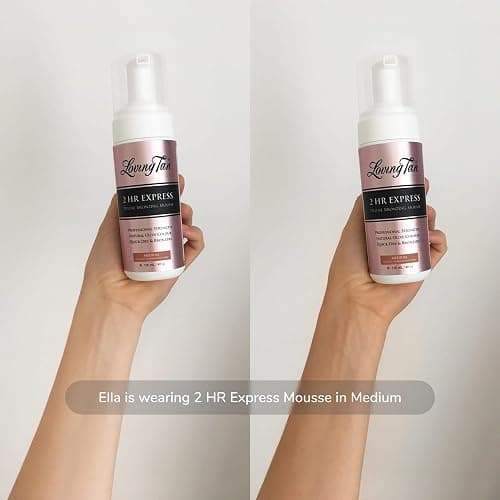 Loving Tan 2 HR Express Self Tanning Mousse, Medium - Streak Free, Natural, Professional Quality - 5+ Sunless Self Tanner Applications per Bottle, Cruelty Free, Naturally Derived DHA - 4 FL Oz thumbnail 7
