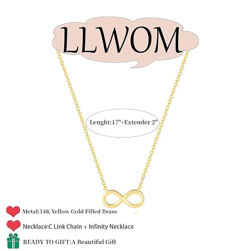 LLWOM Gold Necklace for Women-14k Gold Plated Infinity Necklace Star Of David Necklace Evil Eye Cross Pendants Heart Dainty Gold Necklace For Women thumbnail 5