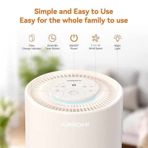 AIRROMI Air Purifier for Bedroom with A2001 Creamy Beige thumbnail 3