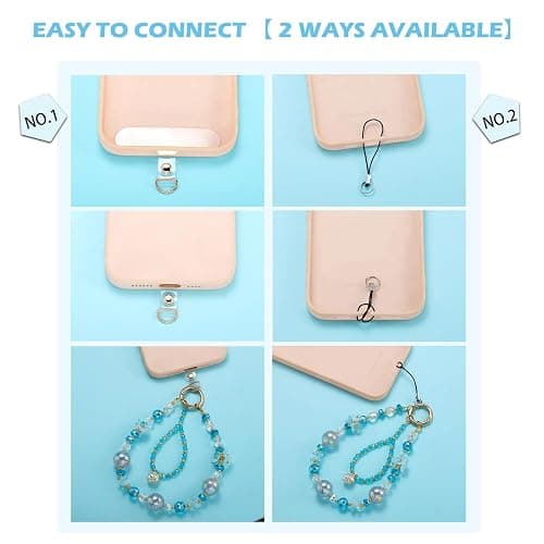 LEGENTLISUR Flower Phone Charm Cute Beaded Phone Wrist Strap for Camera Bag Keychain Wallet Pendants Decor thumbnail 6