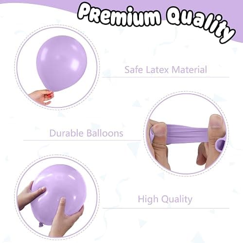 Pink and Purple Balloons,12 Inch Metallic Pink Light Purple White and Gold Baloons with Confetti Balloon for Girls Birthday Baby Shower Wedding Bridal Shower Party Decorations thumbnail 4