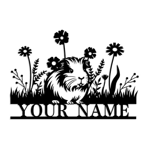 Personalized Guinea Pig Metal Wall Sign,Custom Guinea Pig Metal Wall Art Guinea Pig Memorial, Personalized Guinea Pig Name Sign,Home Decor Kid Nursery Decor Guinea Pig Loss (Guinea Pig C) - Image 1