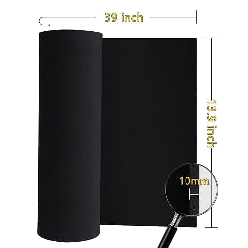 Black Eva Foam Sheet roll,Premium eva Craft Foam 10mm Thick,13.9" x 39", High Density 86kg/m3 for Halloween Cosplay Costume, Crafts, DIY Projects by MEARCOOH thumbnail 3