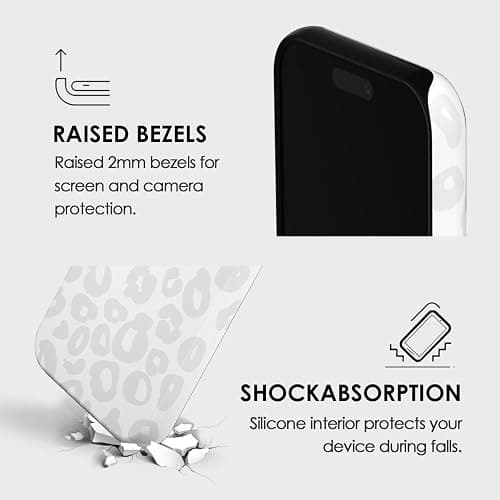 Svanove Cheetah Print Phone Case for iPhone 15 Case Girly, Cute Leopard Case for Women, Luxury Trendy Retro Cool Animal Print Design, Aesthetic Pattern Y2k Slim Hard Shell Plastic Cover, White thumbnail 5