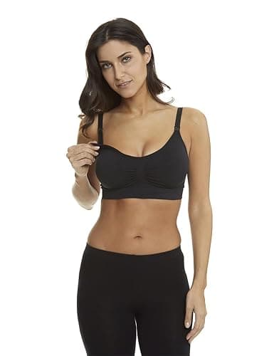 HOFISH 3PACK Full Bust Seamless Nursing Maternity Bras Bralette S-XXL with Extra Bra Extenders & Clips - Large - 03pack:pinkblackbeige thumbnail 6