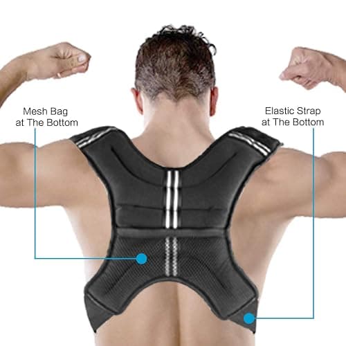 Henkelion Weighted Vest Weight Vest for Men Women Kids Weights Included, Body Weight Vests Adjustable for Running, Training Workout, Jogging, Walking thumbnail 2