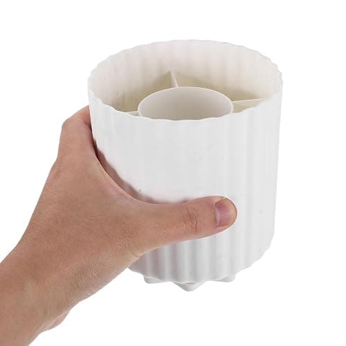 HEANUJJ Rotating Makeup Brush Holder Organizer Plastic Cosmetic Pencil Pen Storage Cup with 5 Slots and Compartments, 360° Access for Vanity Desktop or Bathroom thumbnail 5