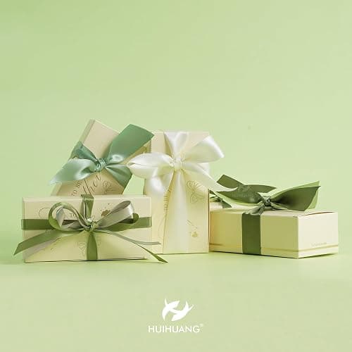 HUIHUANG Sage Green Assorted Satin Ribbon 3/8 inch x 50 Yards - 5 Colors, Perfect for Wedding Decor, Gift Wrapping, Crafts & More thumbnail 7