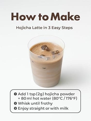 TAGASHIRA CHAHO Hojicha Powder (30g/1.06oz) - Kyoto Uji, Stone Milled, Japanese Roasted Green Tea Latte Powder, Low caffeine, 100% Product of Japan thumbnail 5