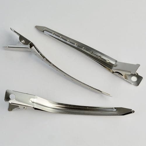 24 Packs Duck Bill Clips, Bantoye 3.5 Inches Rustproof Metal Alligator Curl Clips with Holes for Hair Styling, Hair Coloring, Silver thumbnail 4