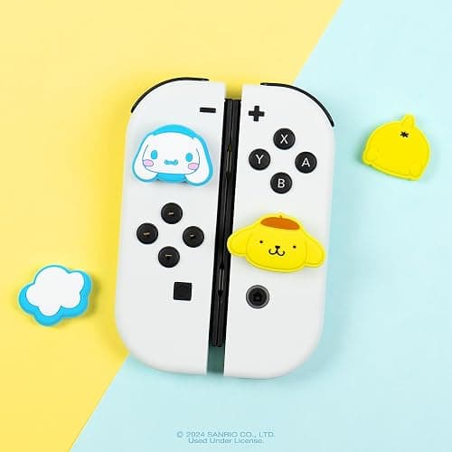 Hamee Hello Kitty and Friends Thumb Grips Compatible with Nintendo Switch OLED/Switch Lite, Character Analog Soft Anti-Slip Silicone Joystick Grip Cover Caps – Pompompurin and Cinnamoroll thumbnail 6