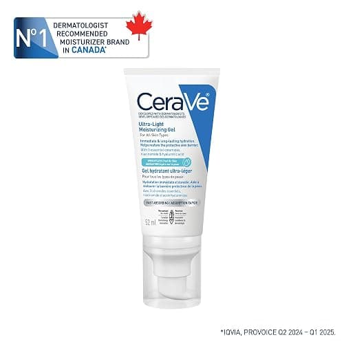 CeraVe Ultra-Light Moisturizing Gel Cream, Lightweight Face Moisturizer with Ceramides, Niacinamide & Hyaluronic Acid. Oil Free, Fast Absorbing and Fragrance-Free, Dermatologist Recommended, 52 mL thumbnail 5