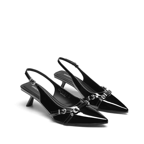 DREAM PAIRS Women's Low Kitten Heels Slingback Closed Pointed Toe Comfortable Dressy Pumps Wedding Party Casual Elegant Dress Shoes thumbnail 6