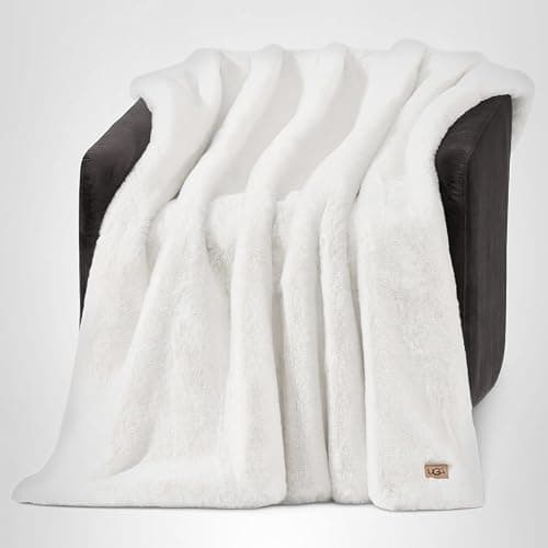 UGG Euphoria Throw Blanket, Plush Faux Fur Blanket, 50" x 70", White Snow | Reversible Fluffy Faux Fur to Ultra Soft Microfiber, Velvety Soft, OEKO-TEX Compliant, Machine Washable, Home Decor thumbnail 9