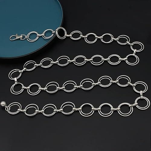 HIQUACC Women's Chain Belt Metal Waist Belt Chunky Belly Link Belt thumbnail 4
