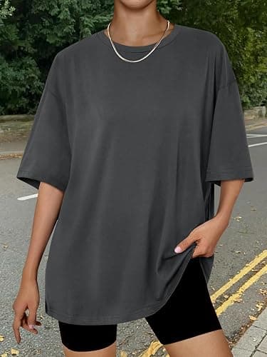 Trendy Queen Womens Oversized Summer T Shirts Plus Size Batwing Cute Casual Tops Short Sleeves Fashion Workout Clothes thumbnail 6