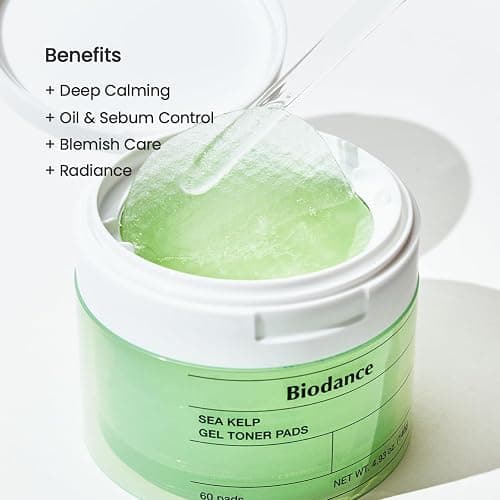 Biodance Sea Kelp Gel Toner Pads, Calming Toner Pads for Sensitive Skin, Oil & Sebum Control, Refreshing Blemish Care, Pre-Soaked Pads, Korean Skin Careㅣ60 Pads thumbnail 5