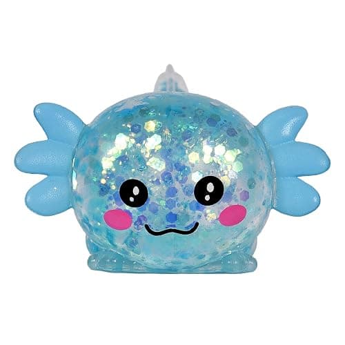 Axolotl Squishy Stress Ball, Soft TPR Slow Rising Squeeze Toy, Cute Axolotl Fidget Toy for Stress Relief, Anxiety Calming Sensory Toy for Kids Adults(Blue Lie Axolotl) thumbnail 8