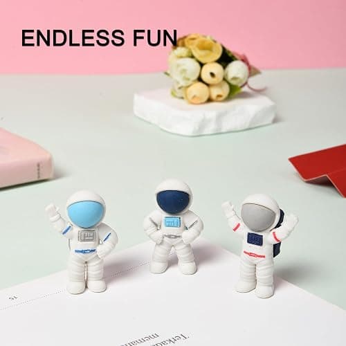 HILAZA 18Pcs Cute Outer Space Themed Erasers for Kids Bulk, Kawaii Fun Spaceman Desk Pet Pencil Erasers for School Classroom Supplies Prize Gifts Party Favors thumbnail 4