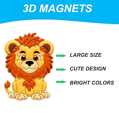 Fridge Magnets for Toddlers Wild Animal - Refrigerator Magnets for Kids - Large Cute Soft Full Back Magnetic Animals for Fridge - Toddler Magnets for Refrigerator - Rubber Big Size Kid Magnet Toys thumbnail 6