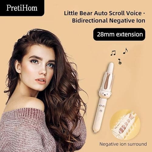 PretiHom Fully automatic lazy curling stick, electric rotary curler, large curling without damaging hair 32mm Comfort Hair Curler thumbnail 2