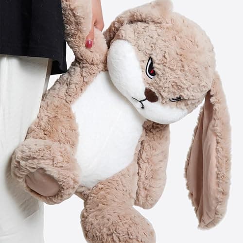Magic Lion 19.6 inch Bunny Stuffed Animals, Soft & Cute Rabbit Plush Toys, Grumpy Bunny Plush, Rabbit Stuffed Animal, Perfect for a Gift (Brown) thumbnail 2