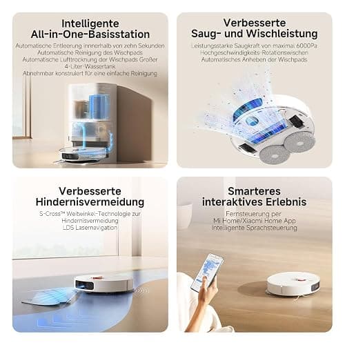 Xiaomi Robot Vacuum X20+ Saugroboter mit Absaugstation und 4L/4L Frisch- & Altwassertank - 2 rotierende, Auto-Trocknung Wischmops, Bis 280m² wischen, 6000Pa Saugkraft, LDS-Navigation, Alle Bodentypen thumbnail 2