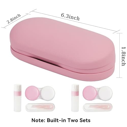 Eyeglass Case Double Sided Travel Size Cute Portable Contact Lens Box 2 in 1 Multifunction With Tool for Daily Outdoor Office thumbnail 4