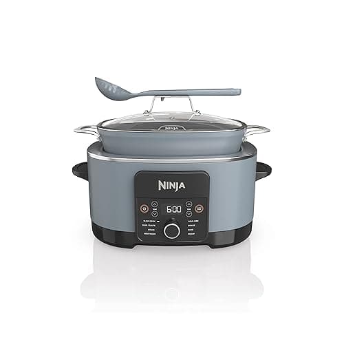 Ninja MC1001C Foodi PossibleCooker PRO 8.5 Quart Multi-Cooker, with 8-in-1 Slow Cooker,Dutch Oven,Steamer &More,Glass Lid & Integrated Spoon,Nonstick,Oven Safe Pot to 500°F,Sea Salt Gray,Sea Salt Grey - Sea Salt Grey - 8.5 Quarts