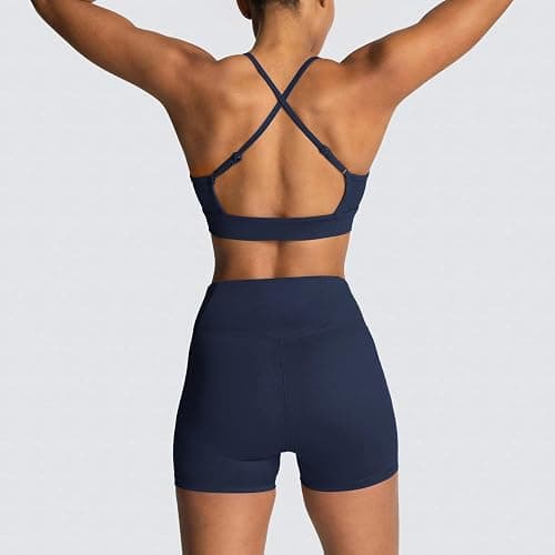 IMEKIS Women's Workout Sets 2 Piece Yoga Outfit High Waisted Biker Shorts Leggings Sports Bra Gym Fitness Clothes Tracksuit thumbnail 3