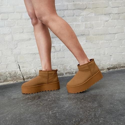 Procity Damen Stiefeletten Warm Gefüttert Plateau Boots mit der Profilsohle thumbnail 6