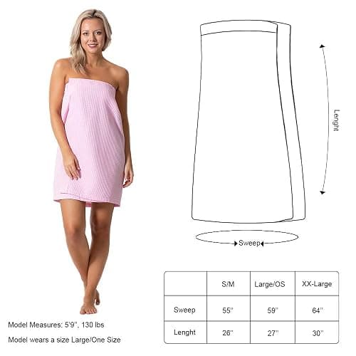 Turkish Linen Women’s Waffle Spa Body Wrap with Adjustable Closure thumbnail 7