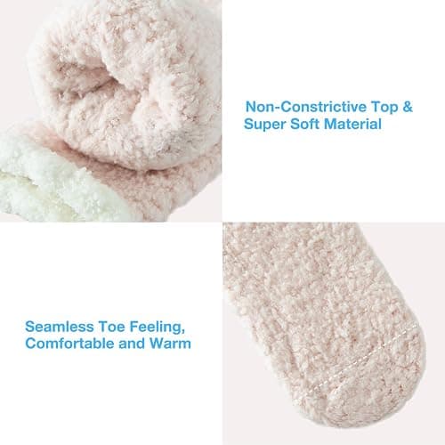 Bulinlulu Fuzzy Socks with Grips Plush Sleep Cozy Winter Soft Hospital Fluffy Socks Gifts for Womens Mens Gifts thumbnail 5