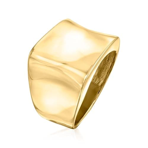 Ross-Simons Italian 18kt Gold Over Sterling Asymmetrical Square-Top Ring thumbnail 3