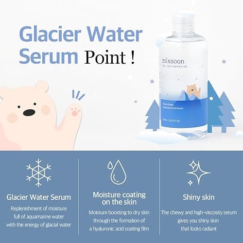 mixsoon Glacier Water Hyaluronic Acid Serum-Deep Hydration and Cooling for Face, Hydration Booster, Refreshing Lightweight Texture 300ml / 10.14 fl.oz. Korean Glass Skin Care thumbnail 2