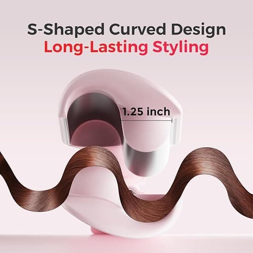 Waver Curling Iron Lena S12 Beach Waver Curling Wand, Hair Tool with 2 Barrels, Anti-Scald Protection, Adjustable Time & Temps, Dual Voltage, Titanium Coating for Effortless, Long-Lasting Waves thumbnail 3
