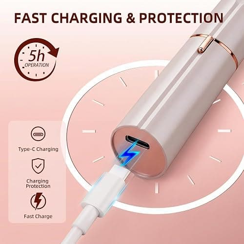 Facial Hair Removal for Women, Electric Rechargeable Painless Hair Remover for Face, Upper Lips, Chin, Peach Fuzz, with LED Light thumbnail 4