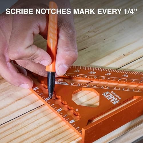Klein Tools 935SQVP 7-Inch Rafter and 16 x 24-Inch L-Shaped Framing Square Set, Double Laser Etched Aluminum, Multi-Functional Carpenter Layout Tool for Woodworking thumbnail 3