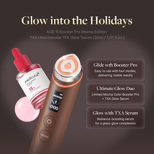 medicube Booster Pro Holiday Gift Set, Amazon Exclusive | Limited Mocha Booster Pro + TXA Niacinamide Serum | Gift for Women & Men | Perfect for Holiday Gifting & Self Care | Korean Skin Care Kit thumbnail 3