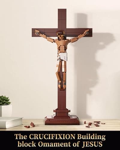 Jesus Crucifixion Building Blocks Set, Compatible Lego Religious Christian Toy Gift for Adults & Kids, Bible Story Model for Home Church Office Decor, 588 PCS thumbnail 4