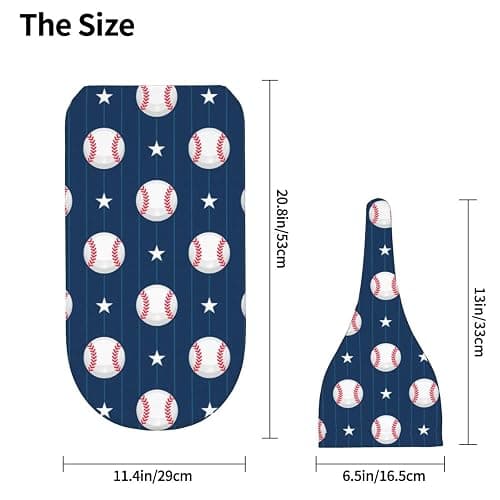 Cute Baseball Print Baby Stuff Swaddle Blanket Hat Set for Boys Girls, Soft Newborn Swaddle Wrap Blanket Shower Gift thumbnail 3