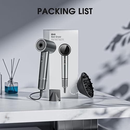 Hair Dryer, Professional Ionic Hair Dryer for Fast Drying, High Speed Hair Blow Dryer with Diffuser for Home Salon Travel, Constant Temperature Hair Care Without Hair Damage thumbnail 7